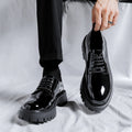 Black High Sole Platform Leather Shoes