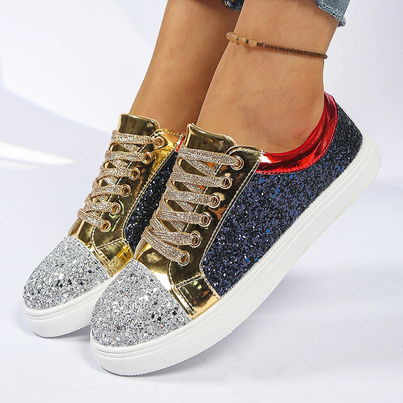 Multi Glitter Platform Sneakers