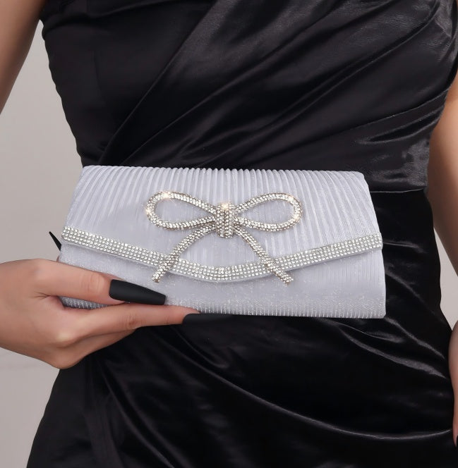 Sparkly Bow Clutch Purse