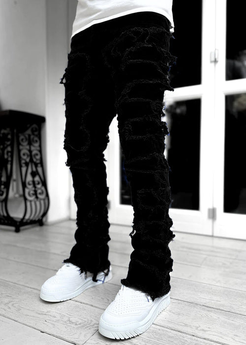 Denim Straight-leg Pants