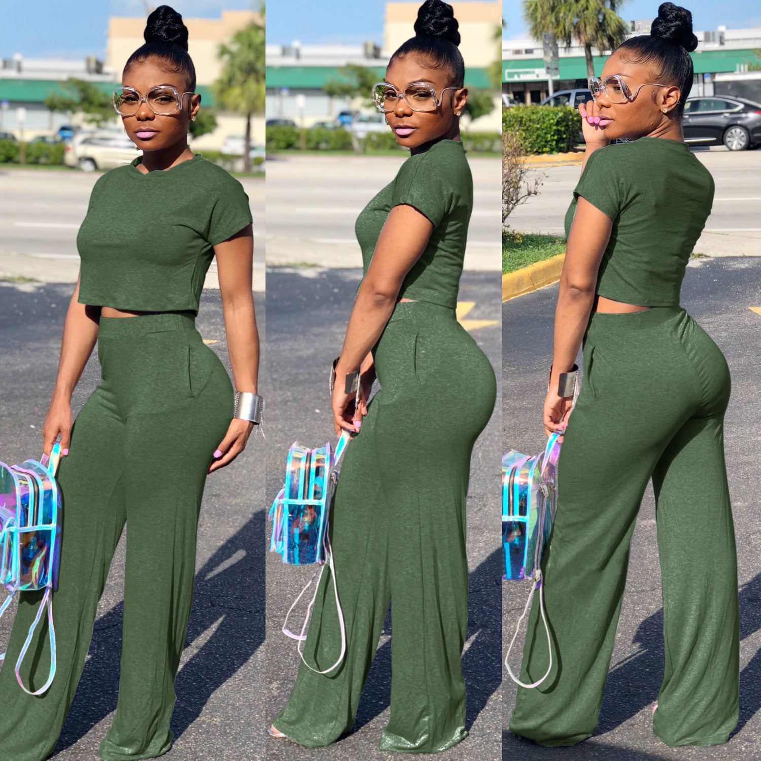 Short Sleeve Two-piece Suit