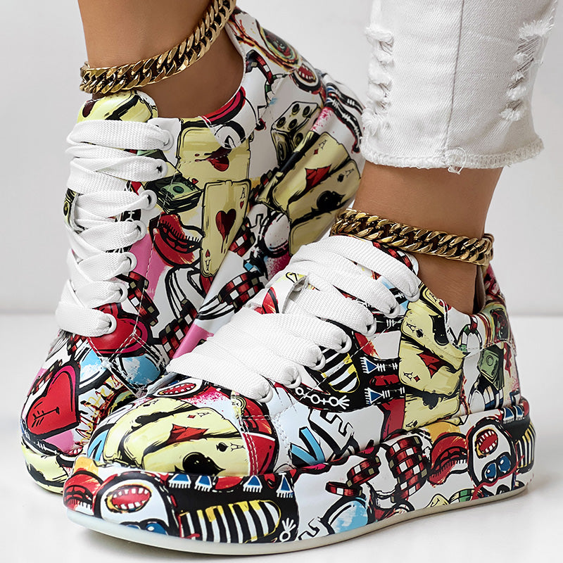 Casual Round Toe Thick Sole Sneakers