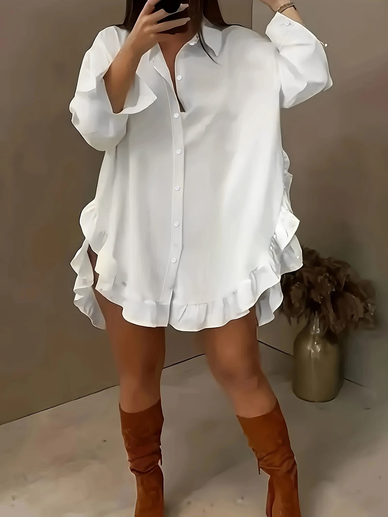 Casual Shirt With Ruffles