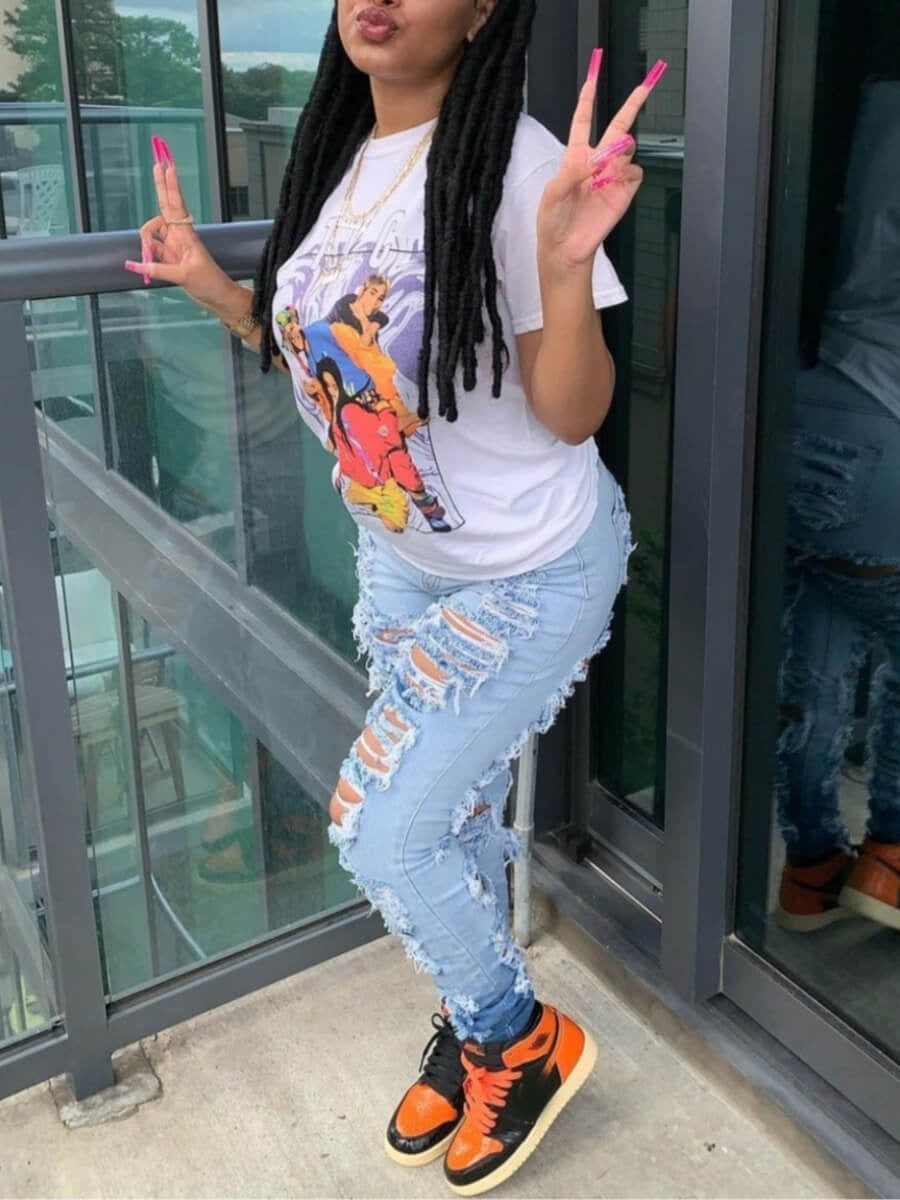 Ripped Stretch Slim-fit Jeans