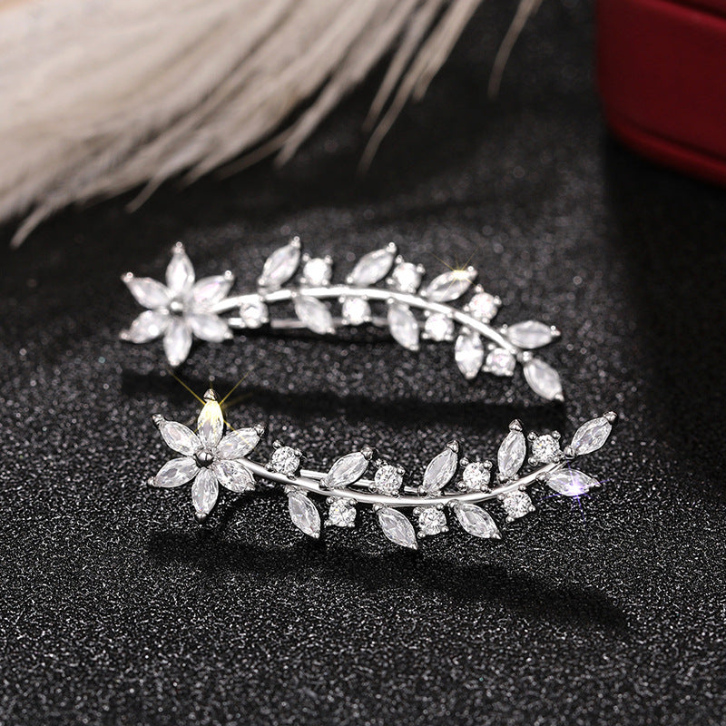 Full Diamond Flower Earrings