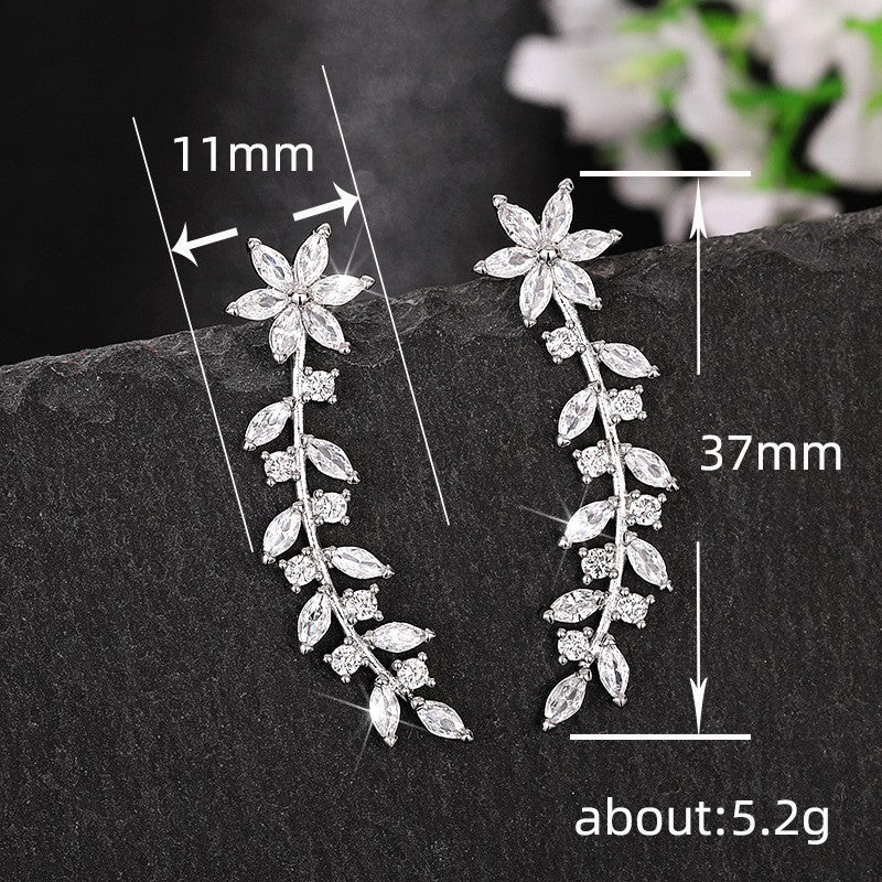 Full Diamond Flower Earrings
